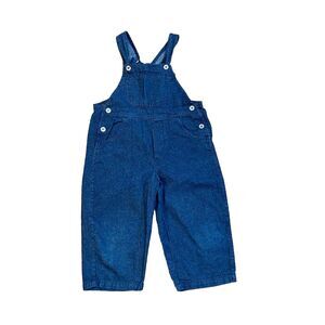 Pears and Bears Boutique Toddler Girl Denim Overalls Size 4 Blue Cotton EUC